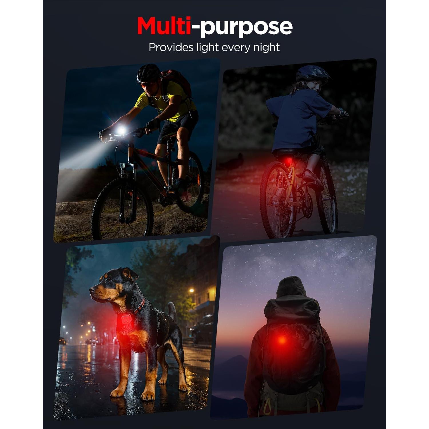 Juego de Luces Recargables para Bicicleta Akale, IPX4, 4 Modos