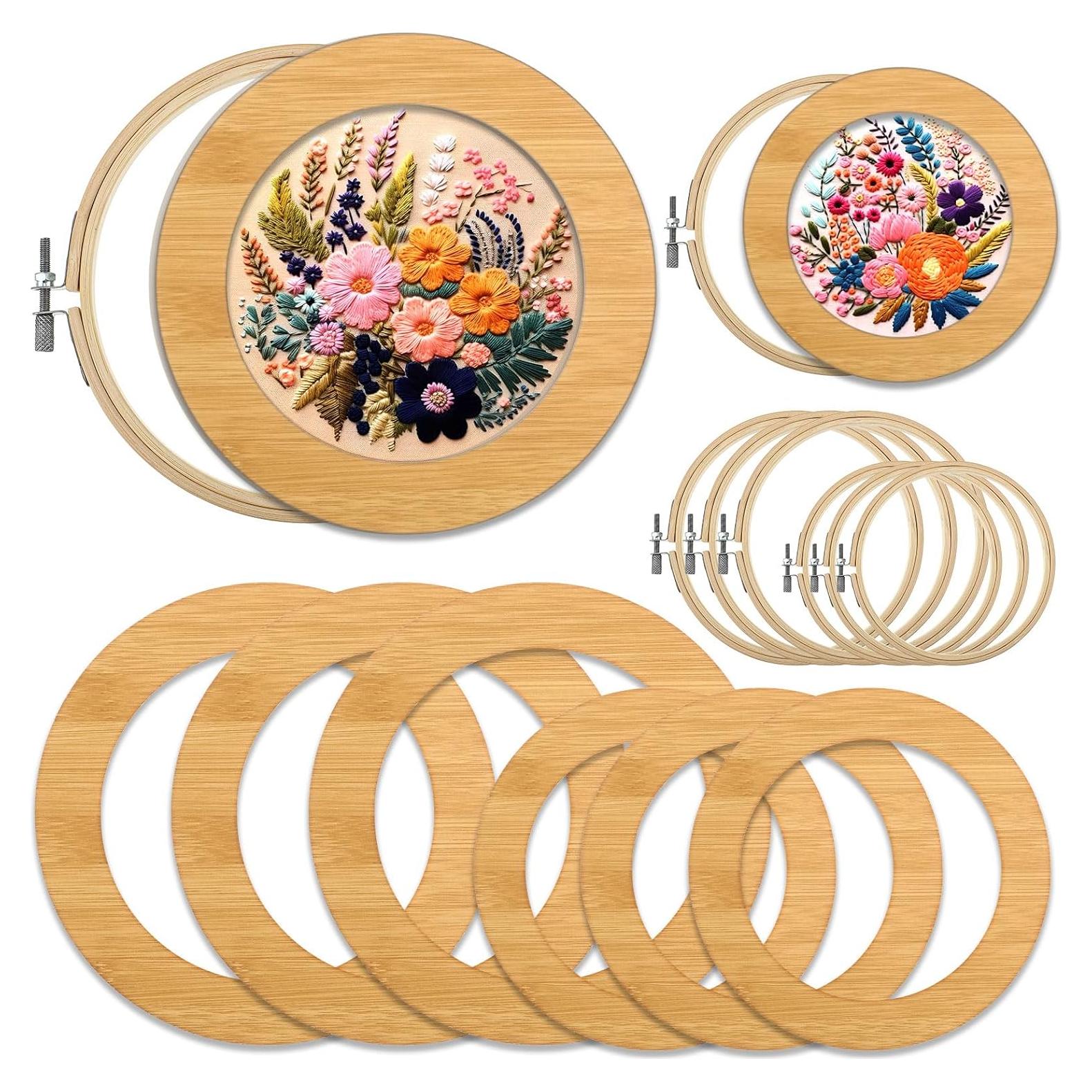 Marco de Bordado de Madera RattanView 6 y 8 Pulgadas Natural