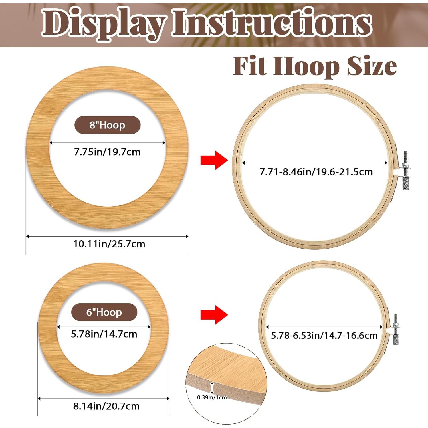 Marco de Bordado de Madera RattanView 6 y 8 Pulgadas Natural