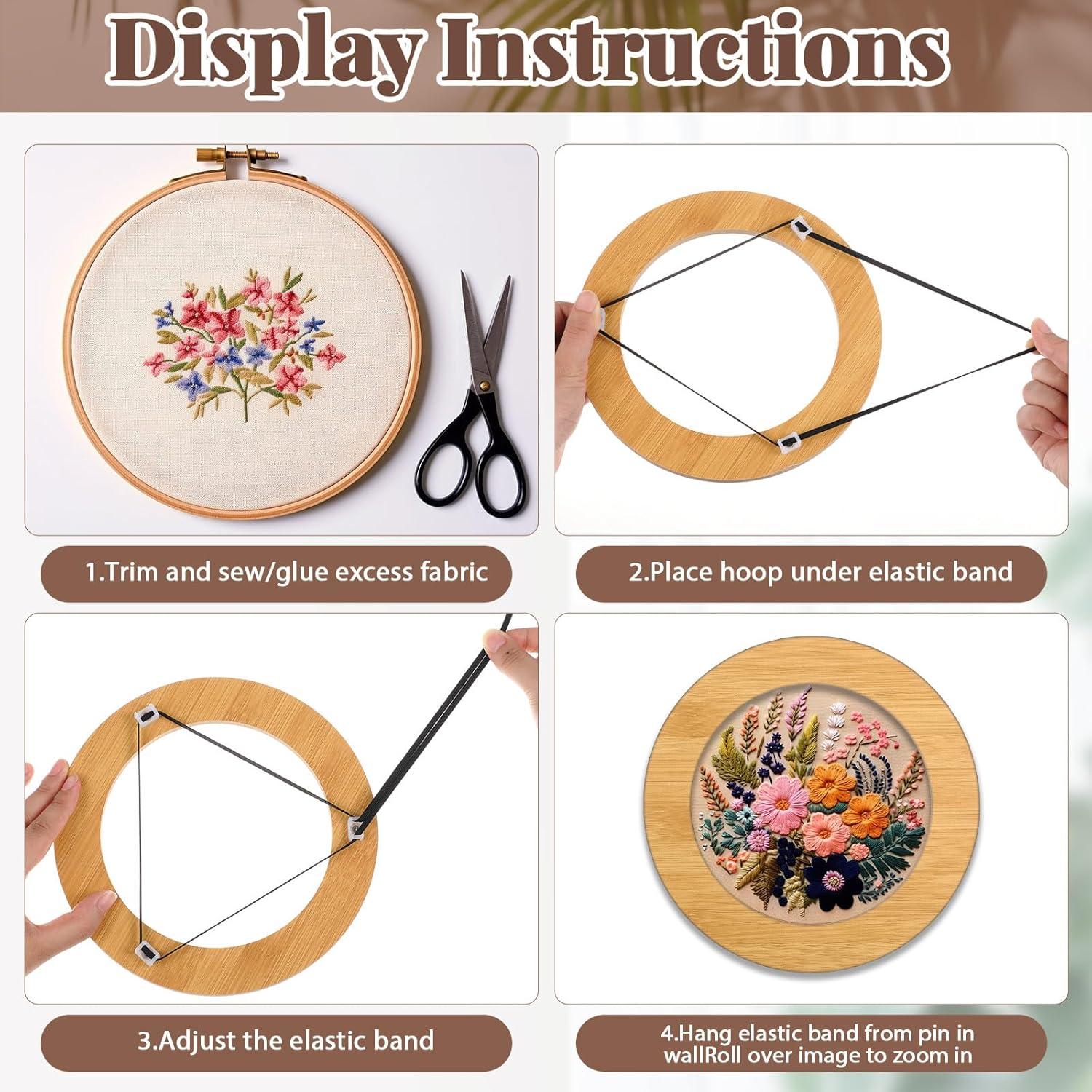 Marco de Bordado de Madera RattanView 6 y 8 Pulgadas Natural