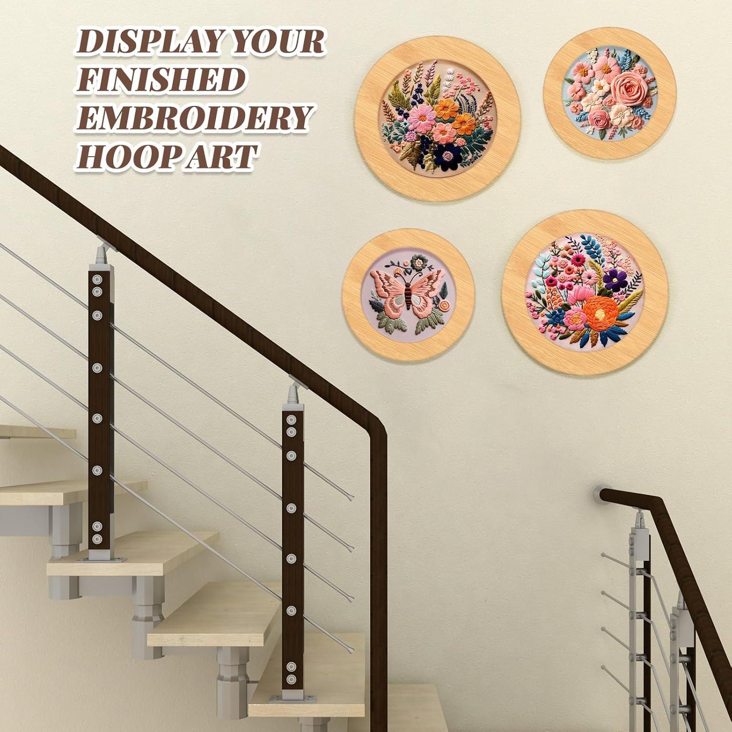 Marco de Bordado de Madera RattanView 6 y 8 Pulgadas Natural