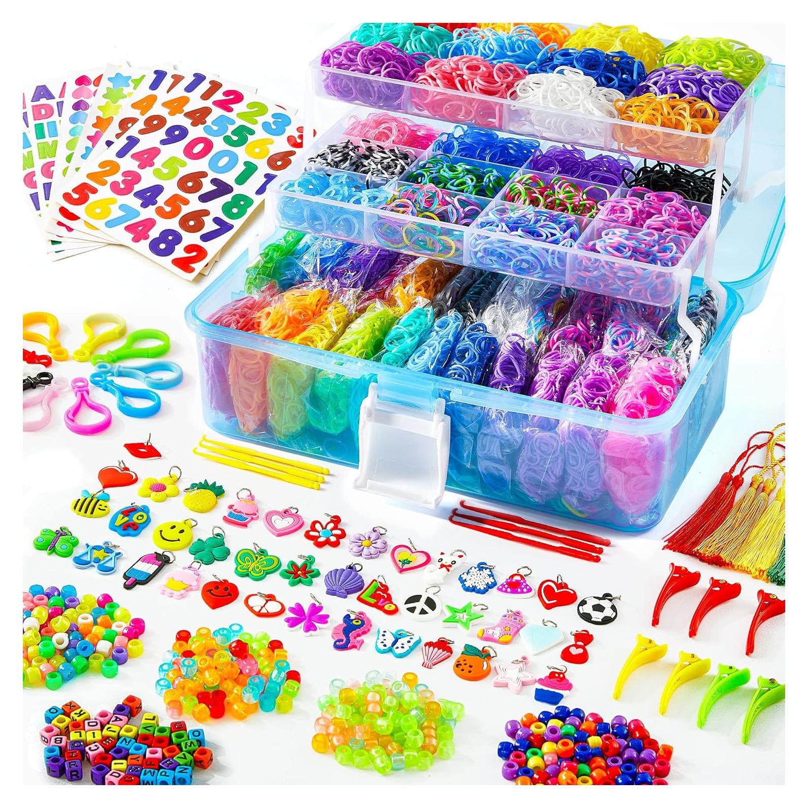 Kit de Pulseras de Bandas de Goma INSCRAFT 17500+ Azul