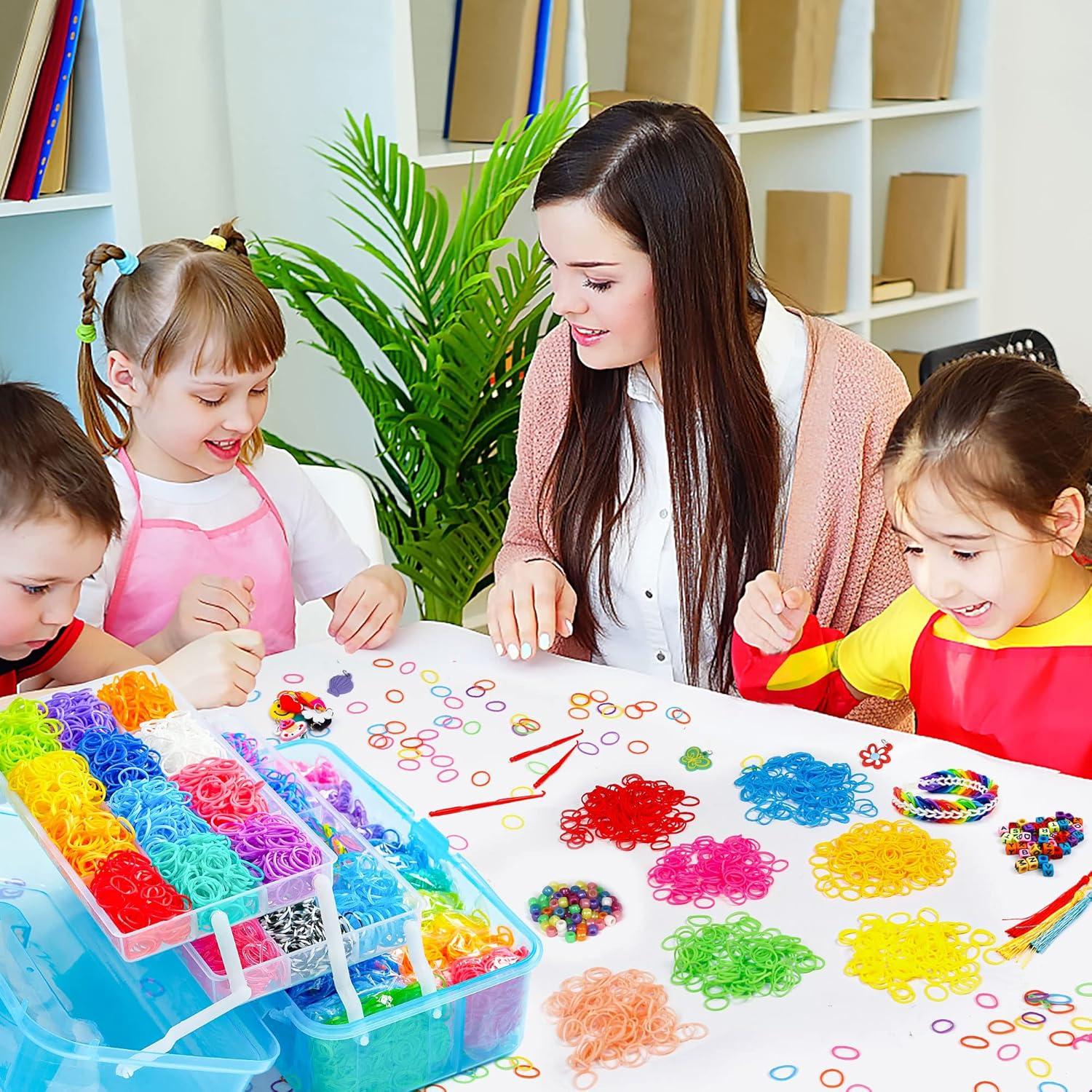 Kit de Pulseras de Bandas de Goma INSCRAFT 17500+ Azul