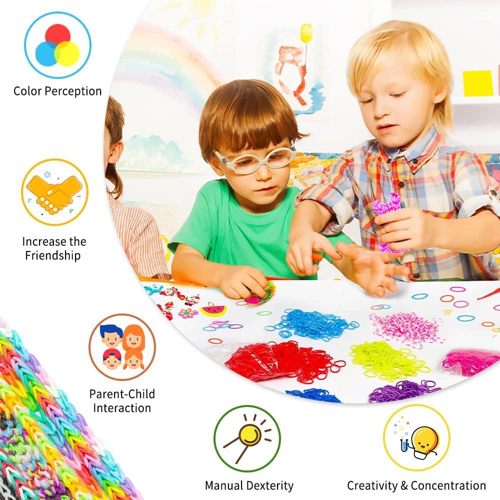 Kit de Pulseras de Bandas de Goma INSCRAFT 17500+ Azul