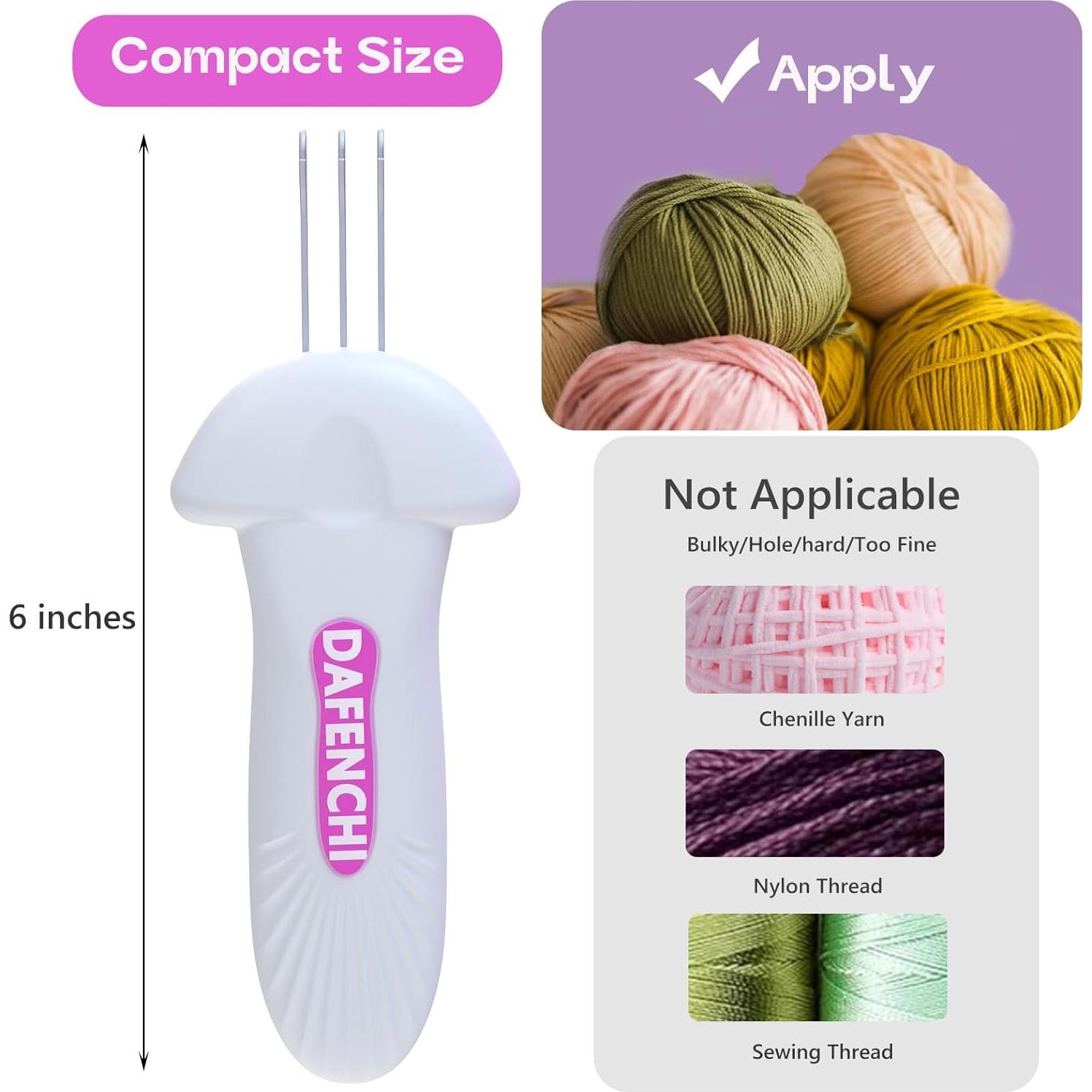 Ganchos de Tejer DAFENCHI 3 en 1 para Crochetar y Manualidades