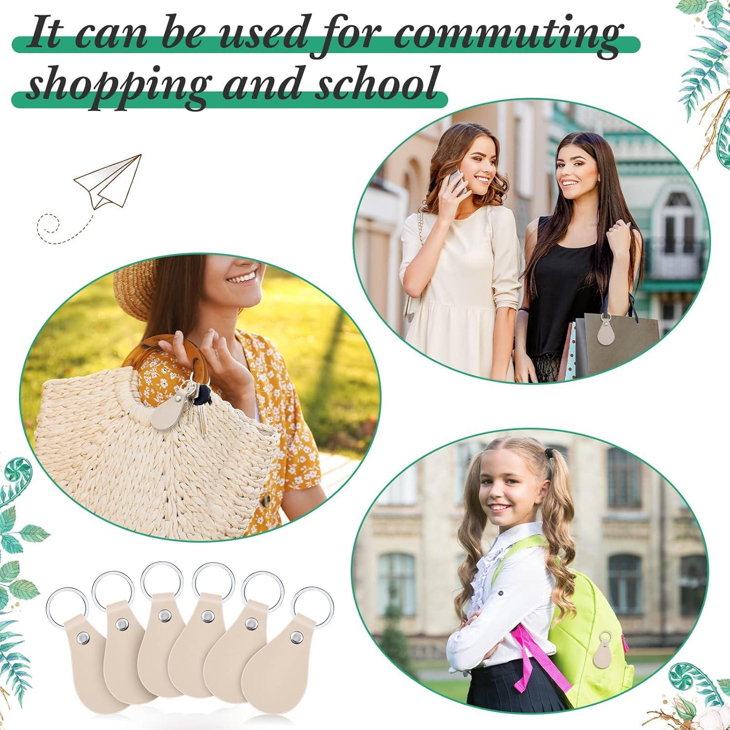 Kit de 30 Llavero de Cuero PU Beige Taiyin para DIY