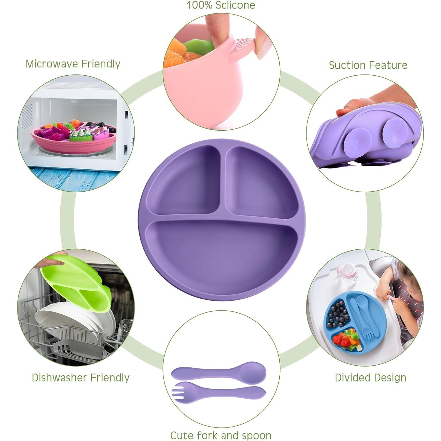 Juego de Alimentación de Silicona Dandat 24 Piezas Bebés