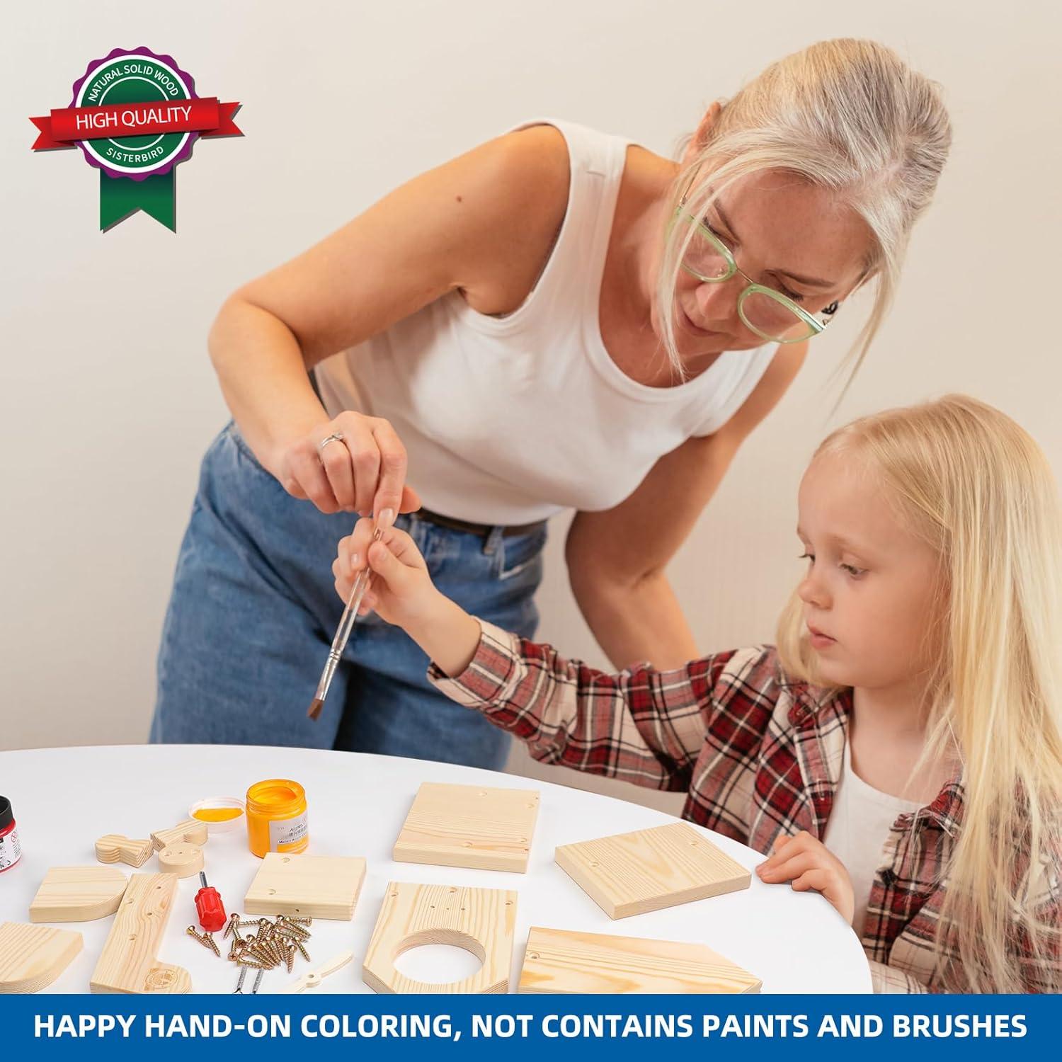 Kit Comedero para Aves SISTERBIRD de Madera, DIY Colgante