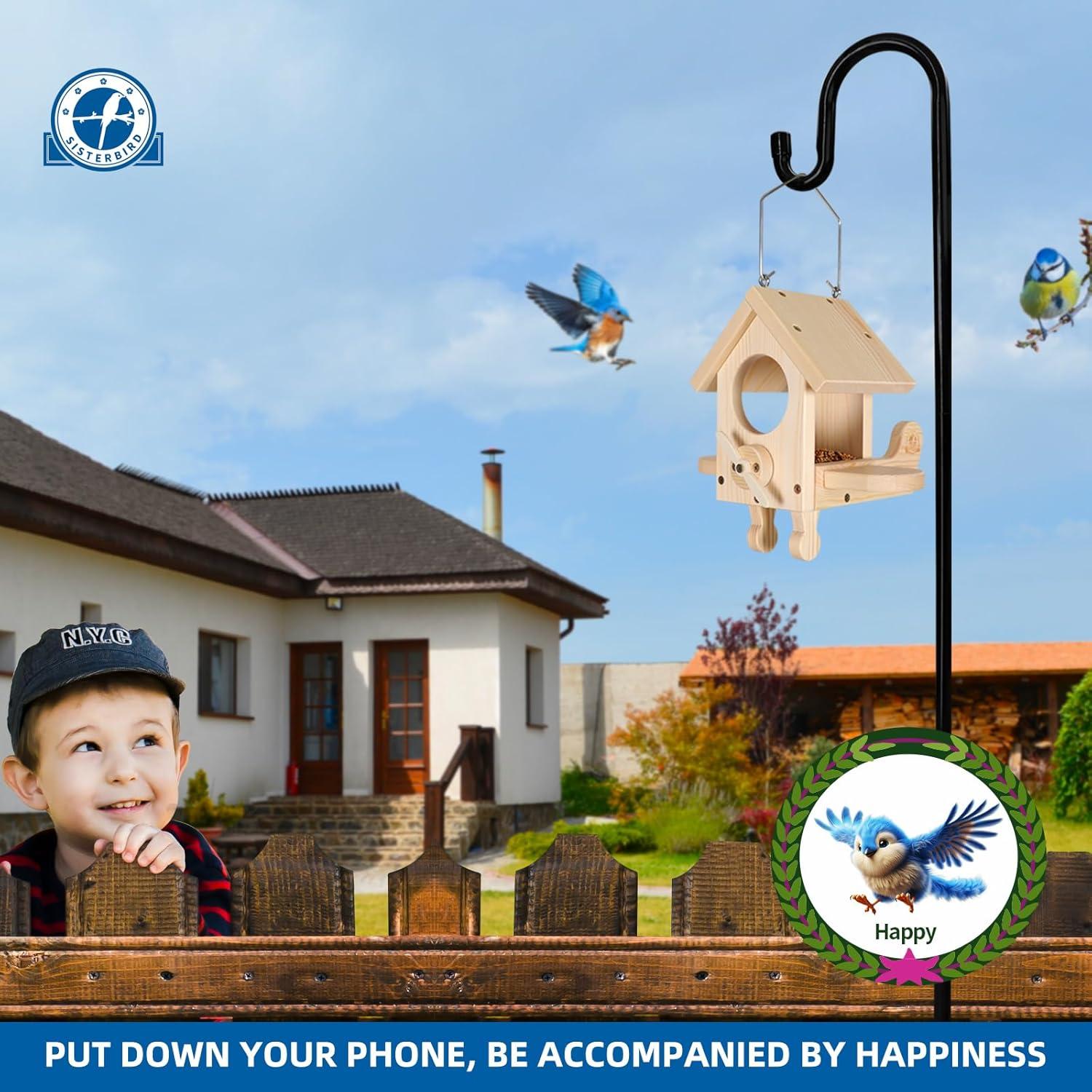 Kit Comedero para Aves SISTERBIRD de Madera, DIY Colgante