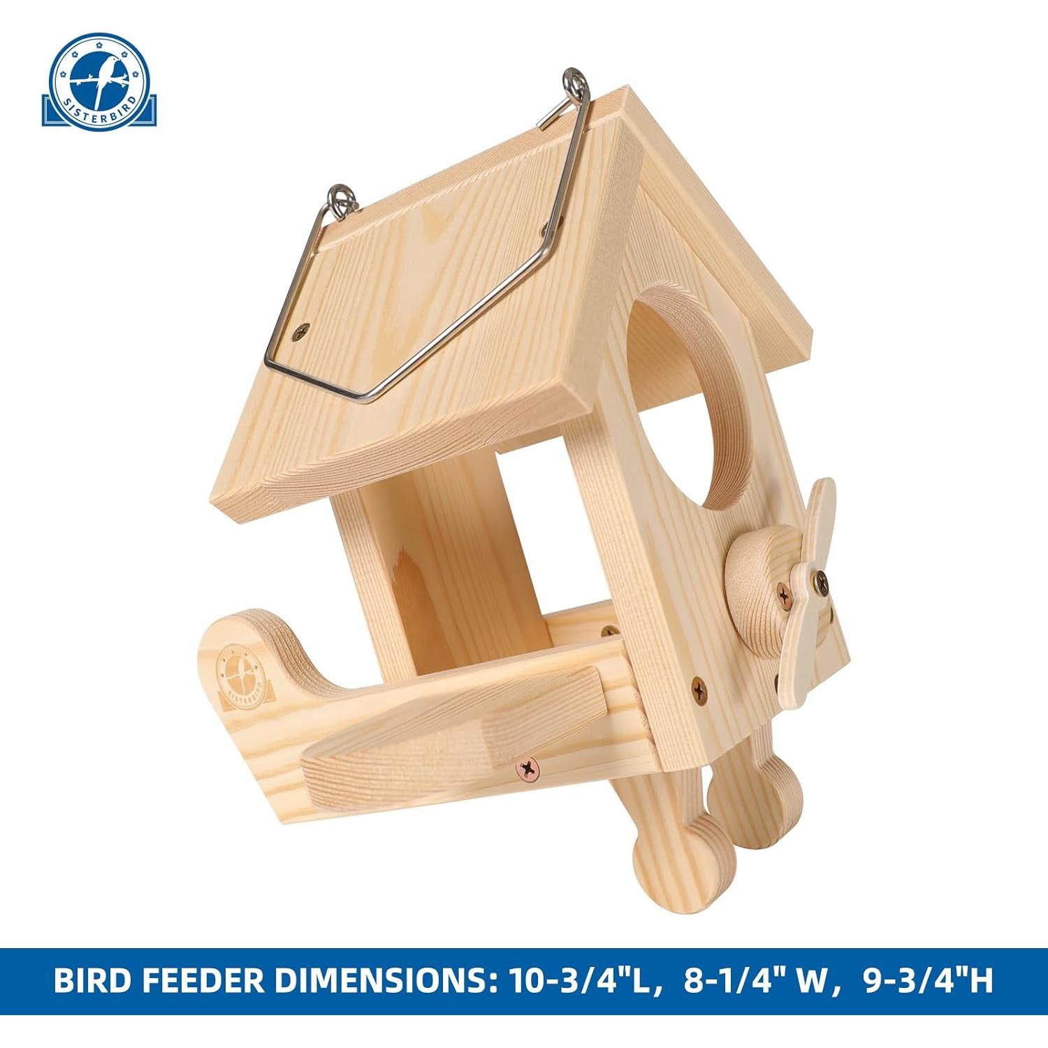 Kit Comedero para Aves SISTERBIRD de Madera, DIY Colgante
