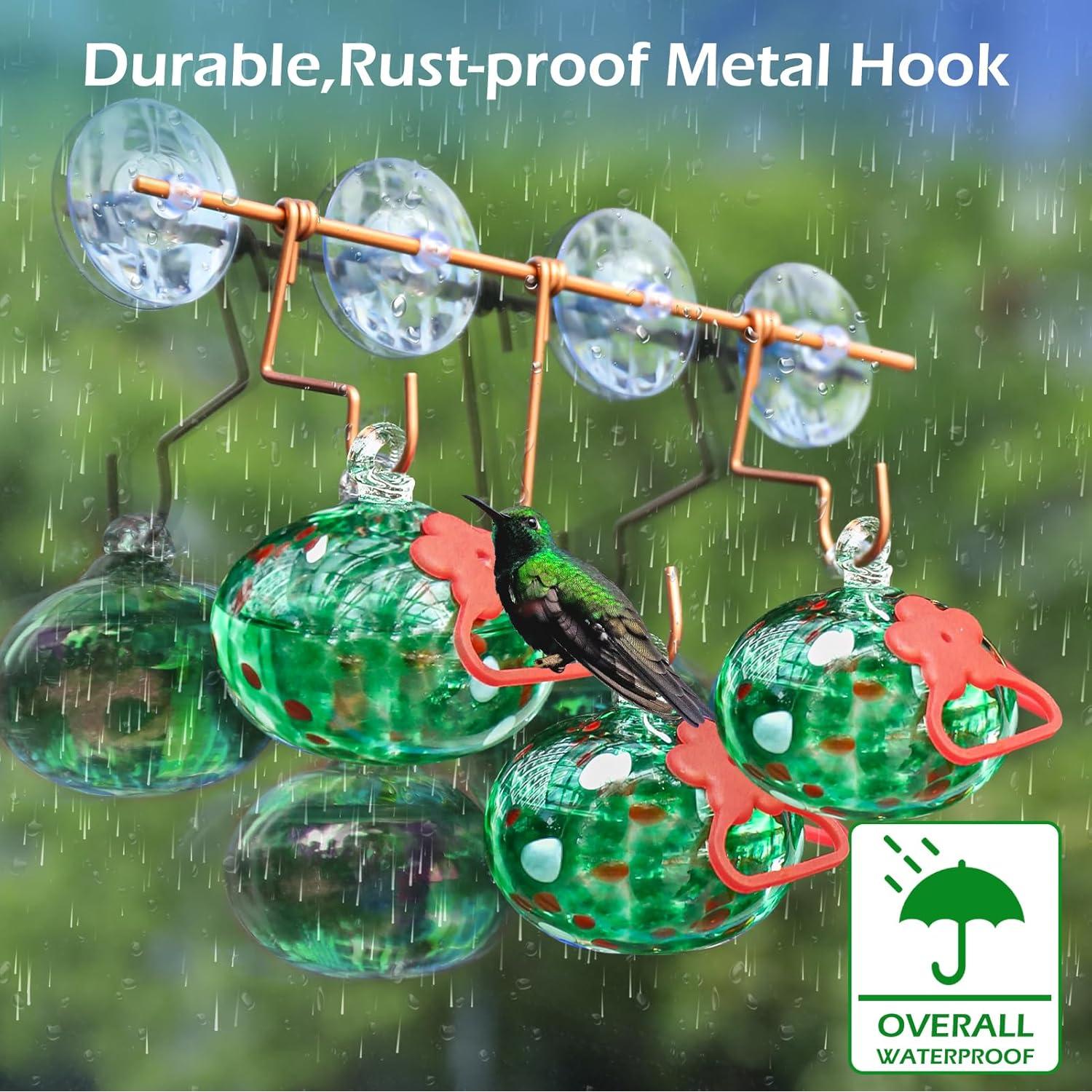 Comedero para Colibríes de Ventana Pozfun, Vidrio Verde