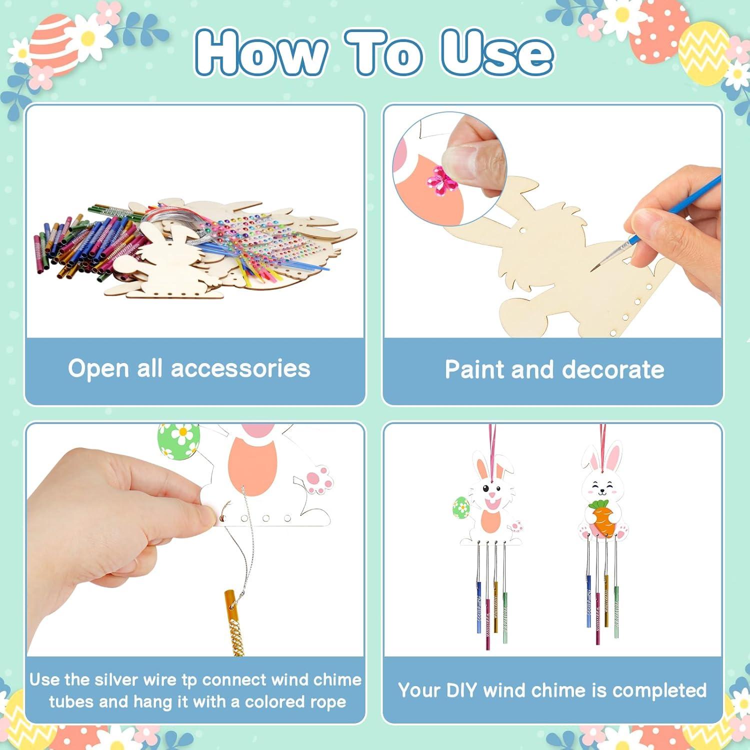 Kit de Móvil de Viento de Conejo Fennoral para Niños - 12 Piezas