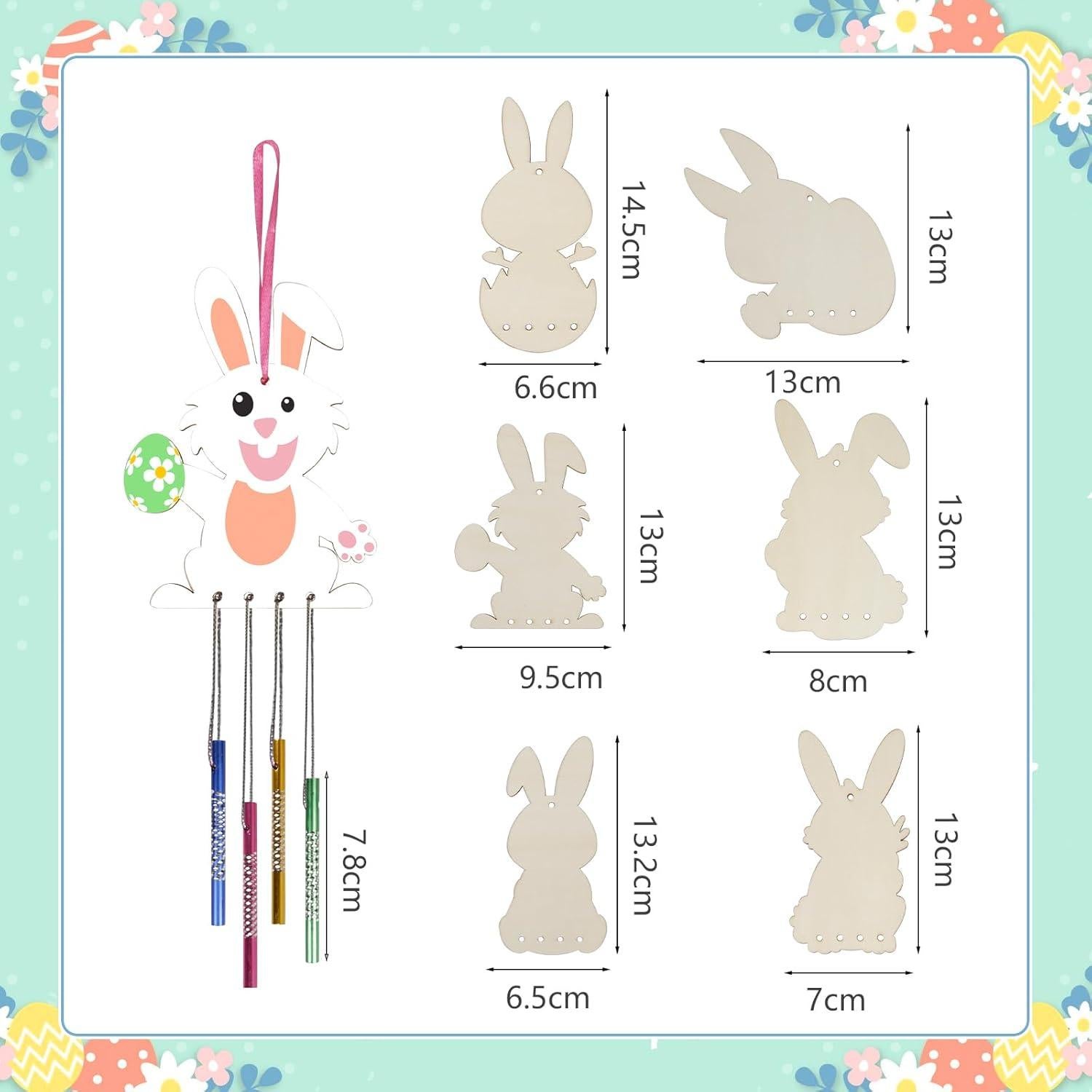 Kit de Móvil de Viento de Conejo Fennoral para Niños - 12 Piezas