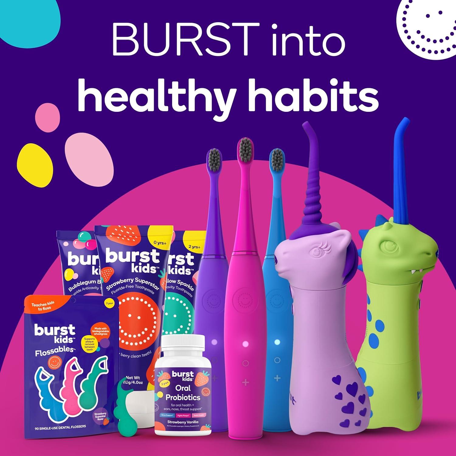 Cepillo de dientes eléctrico BURSTkids Púrpura con temporizador