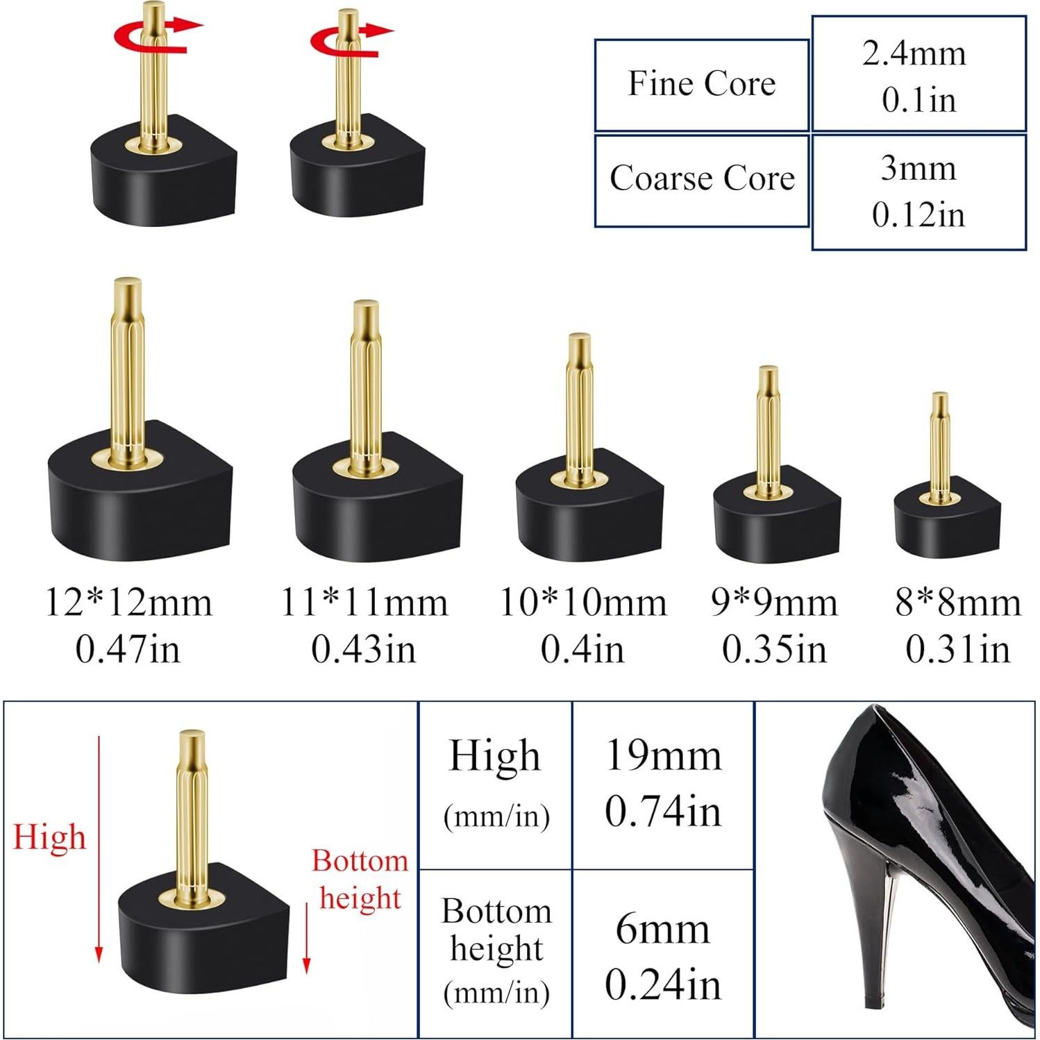 10 Pares Tapas Reemplazo Tacones Keroius U-Shape TPU