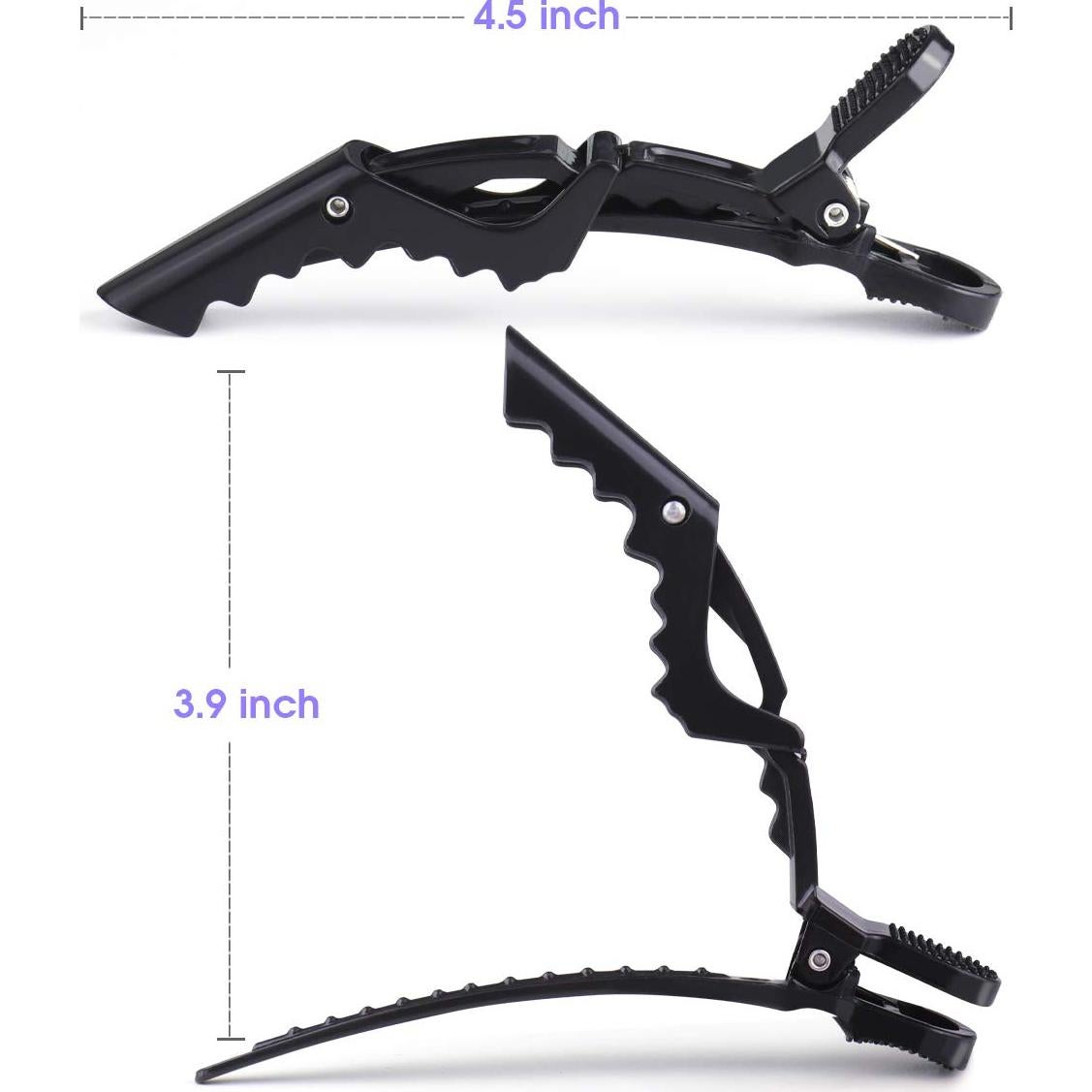 Clips de Pelo de Cocodrilo GLAMFIELDS 12 Pcs Negros Antideslizantes