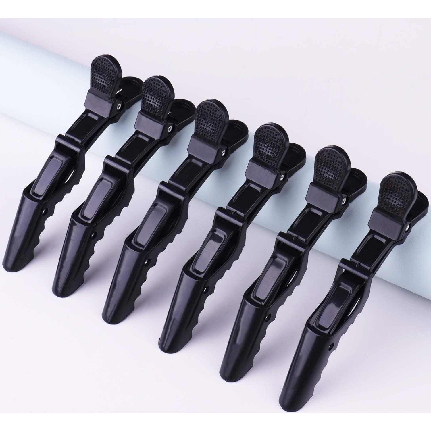 Clips de Pelo de Cocodrilo GLAMFIELDS 12 Pcs Negros Antideslizantes