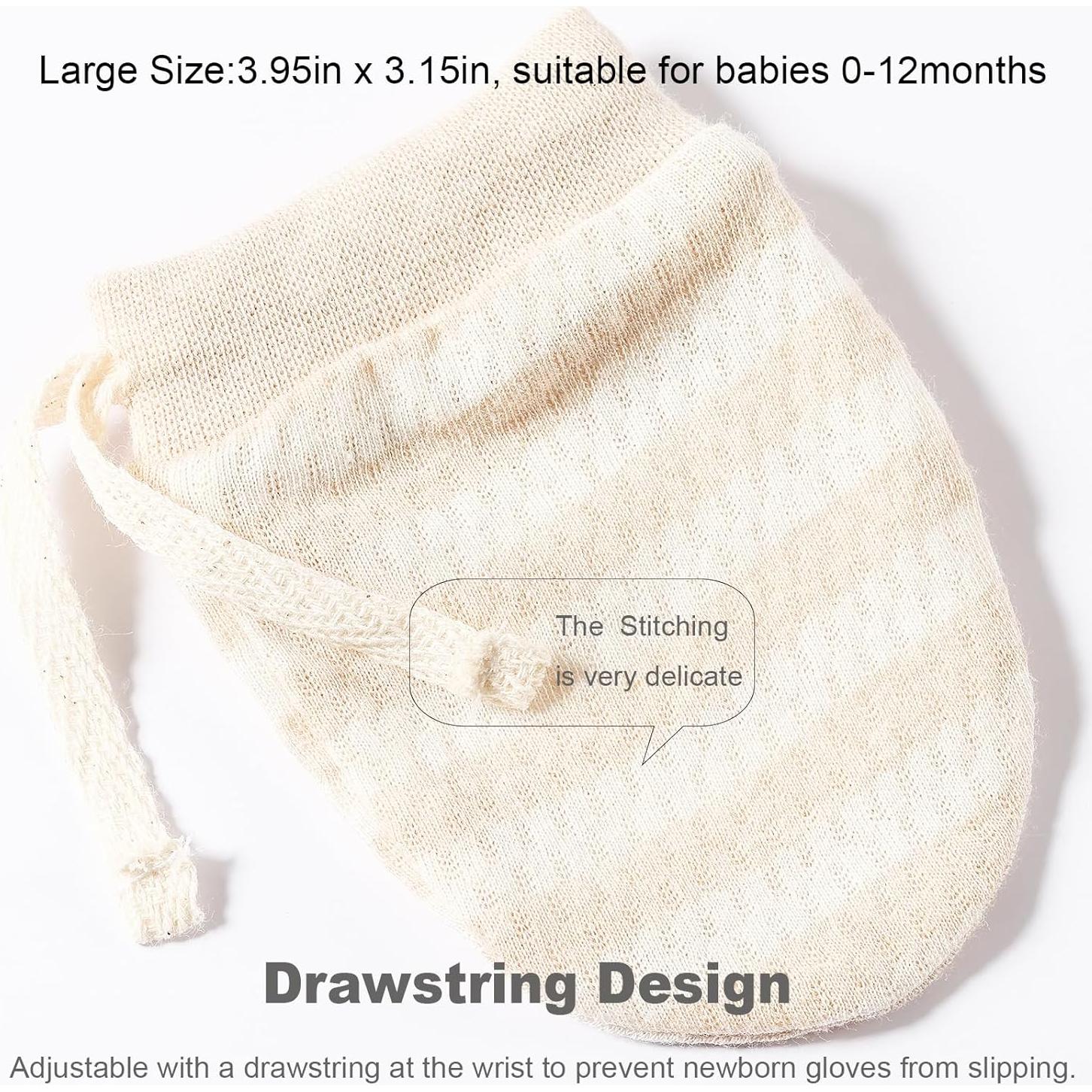 Manoplas Recién Nacidos 100% Algodón Orgánico 3 Paquetes