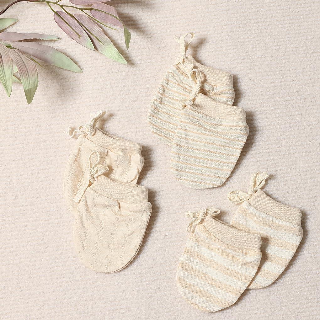 Manoplas Recién Nacidos 100% Algodón Orgánico 3 Paquetes