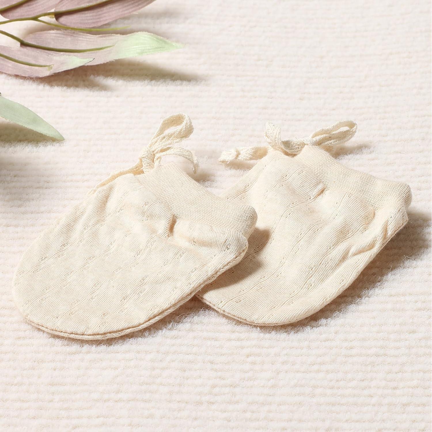 Manoplas Recién Nacidos 100% Algodón Orgánico 3 Paquetes