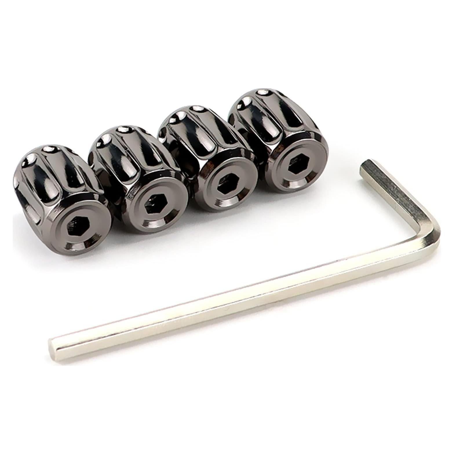 4 Tapones de Válvula de Neumático AVERZELLA Hexagonales Negros