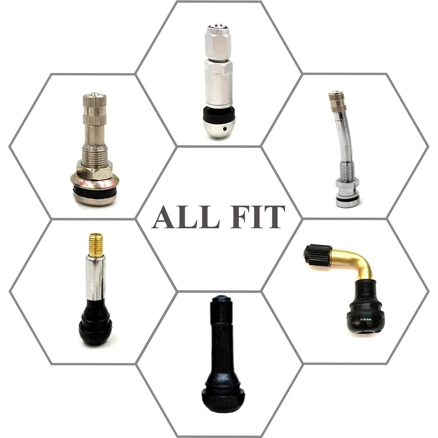 4 Tapones de Válvula de Neumático AVERZELLA Hexagonales Negros