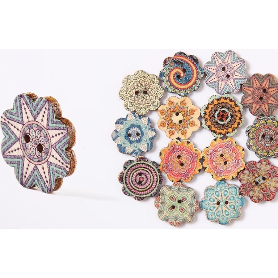 100 Botones de Madera Vintage AMASSIVEROCK para Manualidades