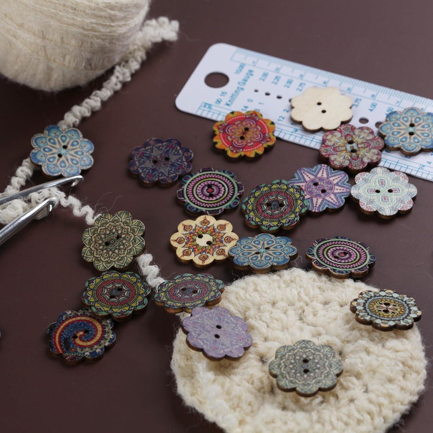 100 Botones de Madera Vintage AMASSIVEROCK para Manualidades