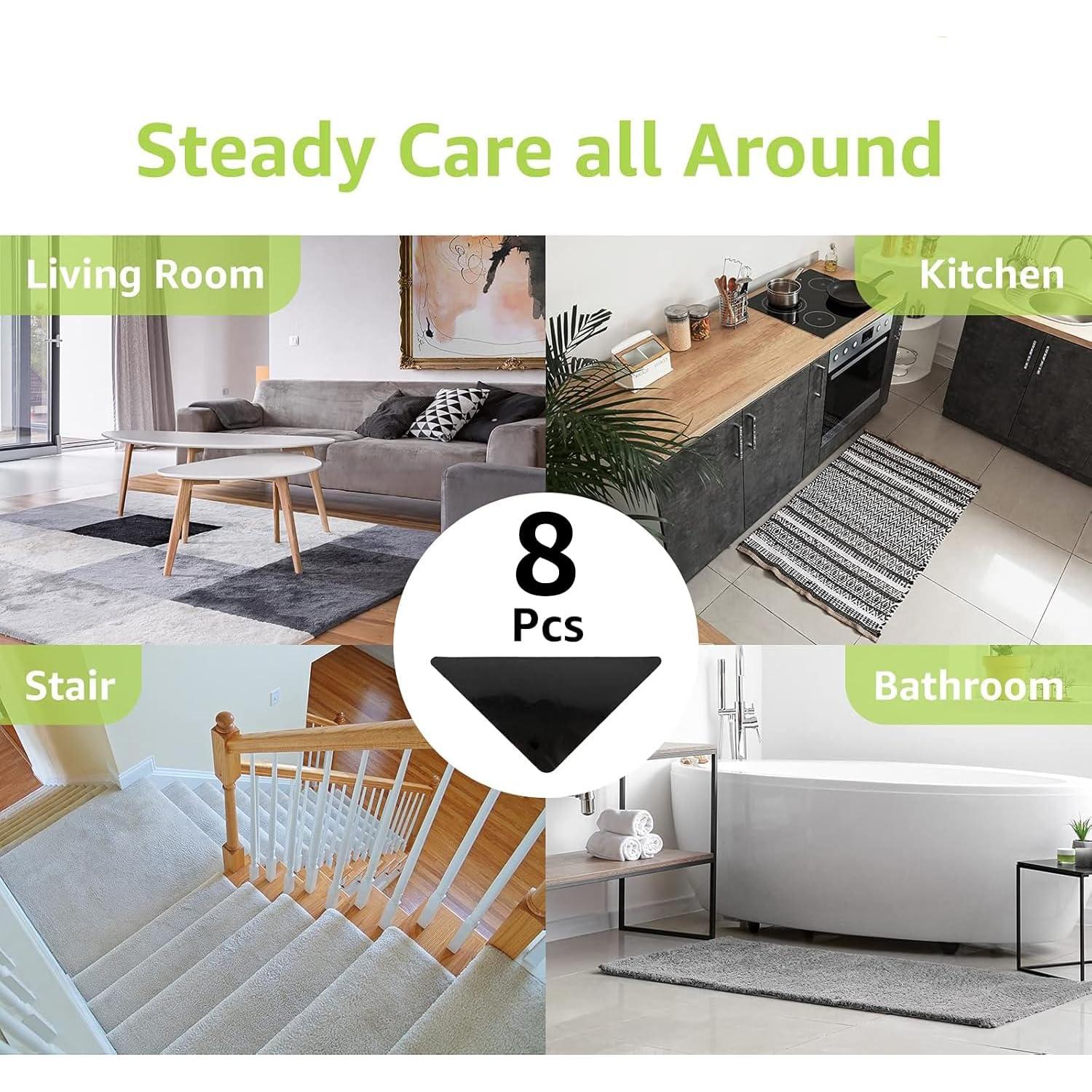 Agarradores Antideslizantes para Alfombras Rabenda 8 Pcs Negro