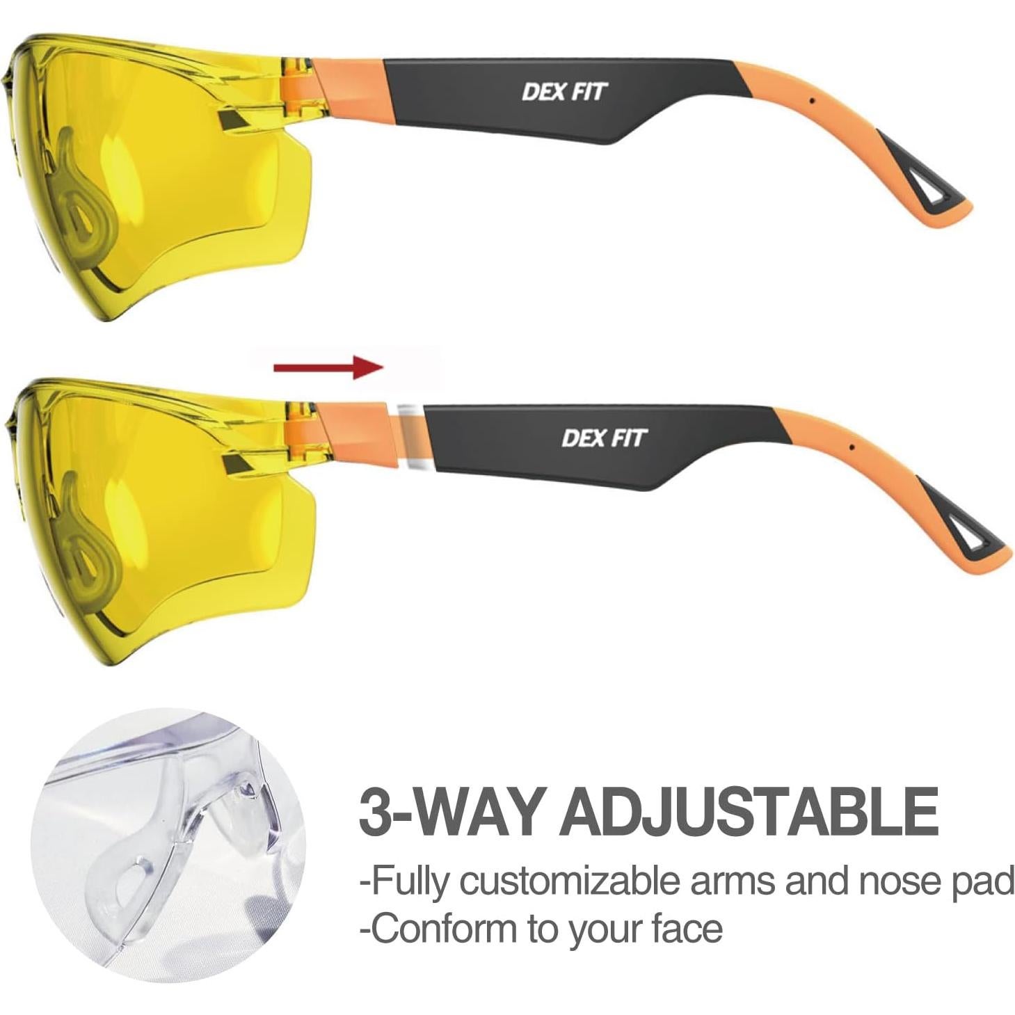 Gafas de Seguridad DEX FIT SG210 Antivaho UV400 Ajustables
