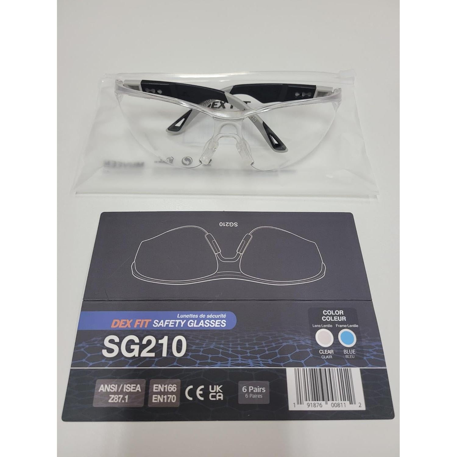 Gafas de Seguridad DEX FIT SG210 Antivaho UV385 Ajustables