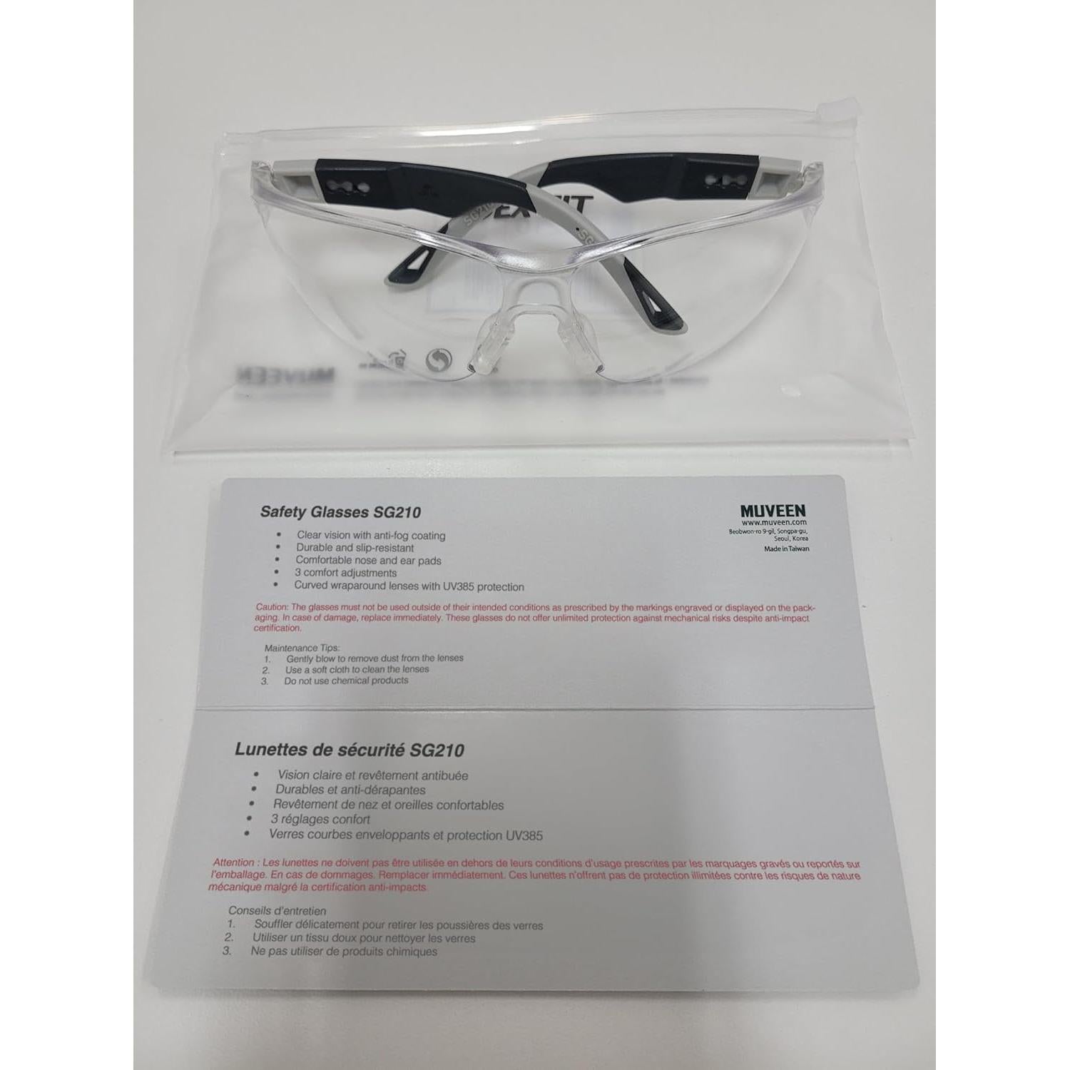 Gafas de Seguridad DEX FIT SG210 Antivaho UV385 Ajustables