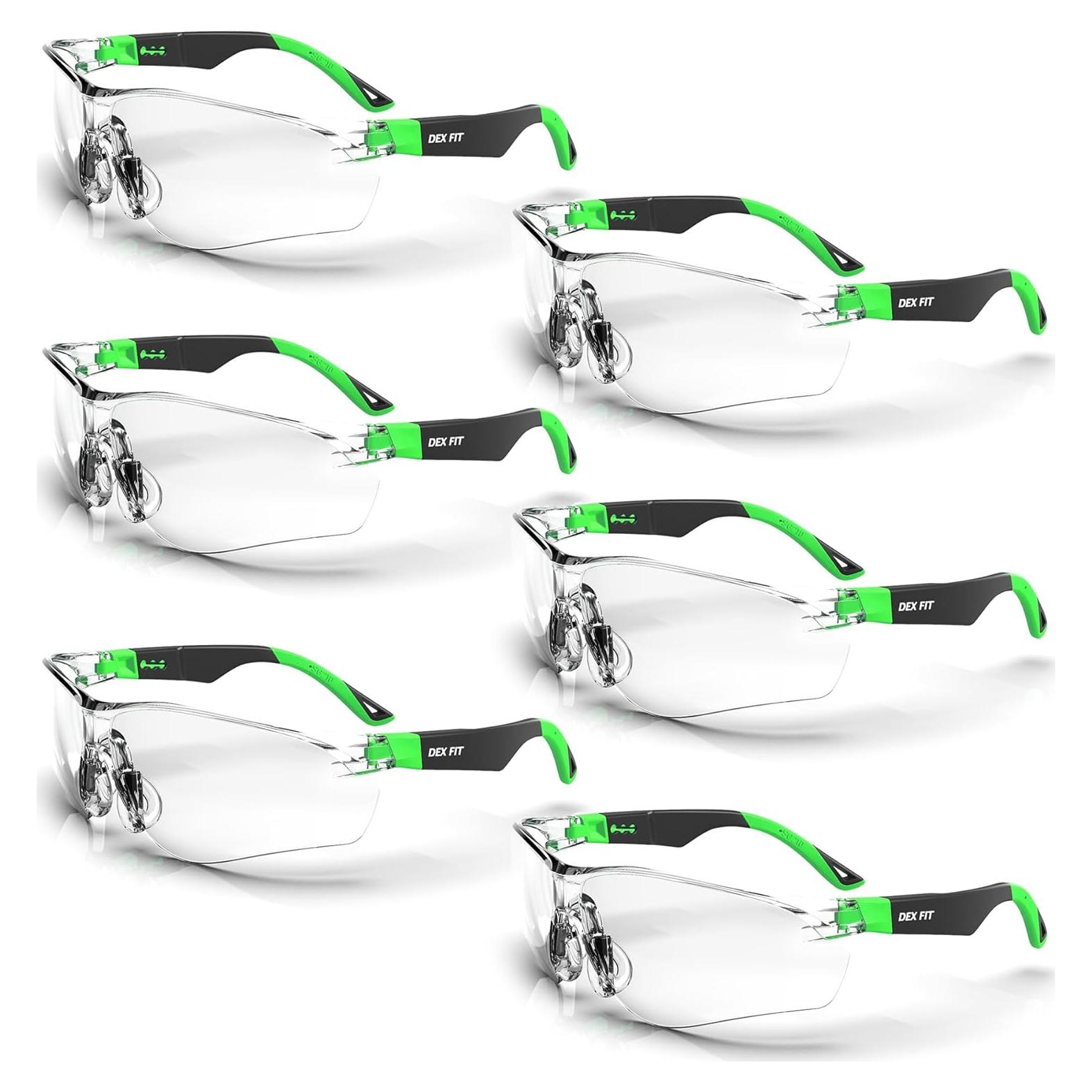 Gafas de Seguridad DEX FIT SG210 - 6 Pares, Antiempañante UV385
