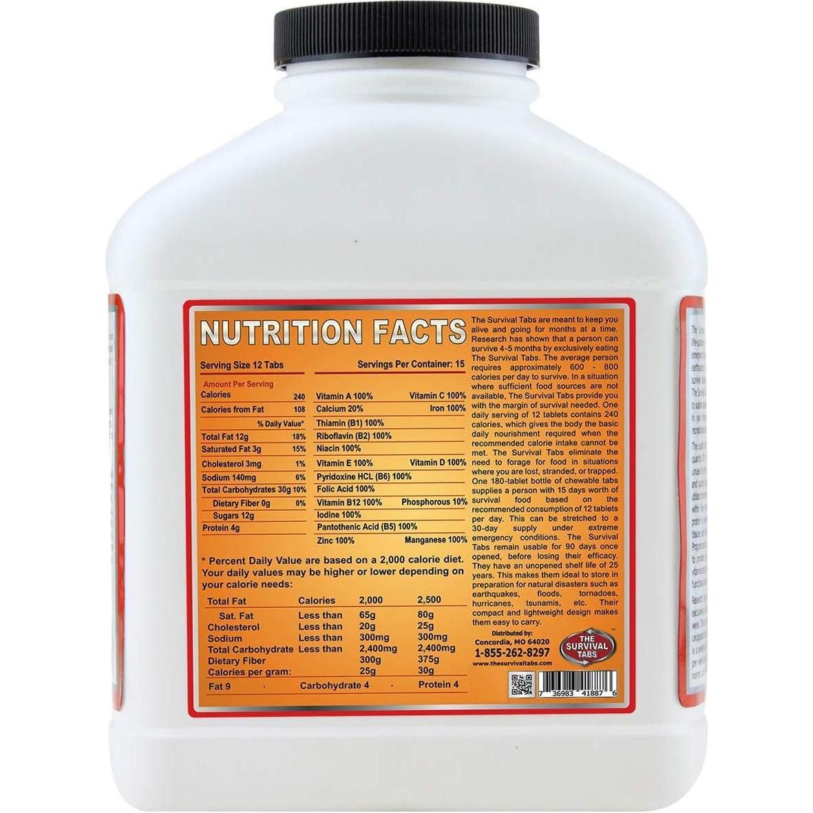 Tabletitas de Supervivencia 720 unidades Sabor Vainilla 60 Días