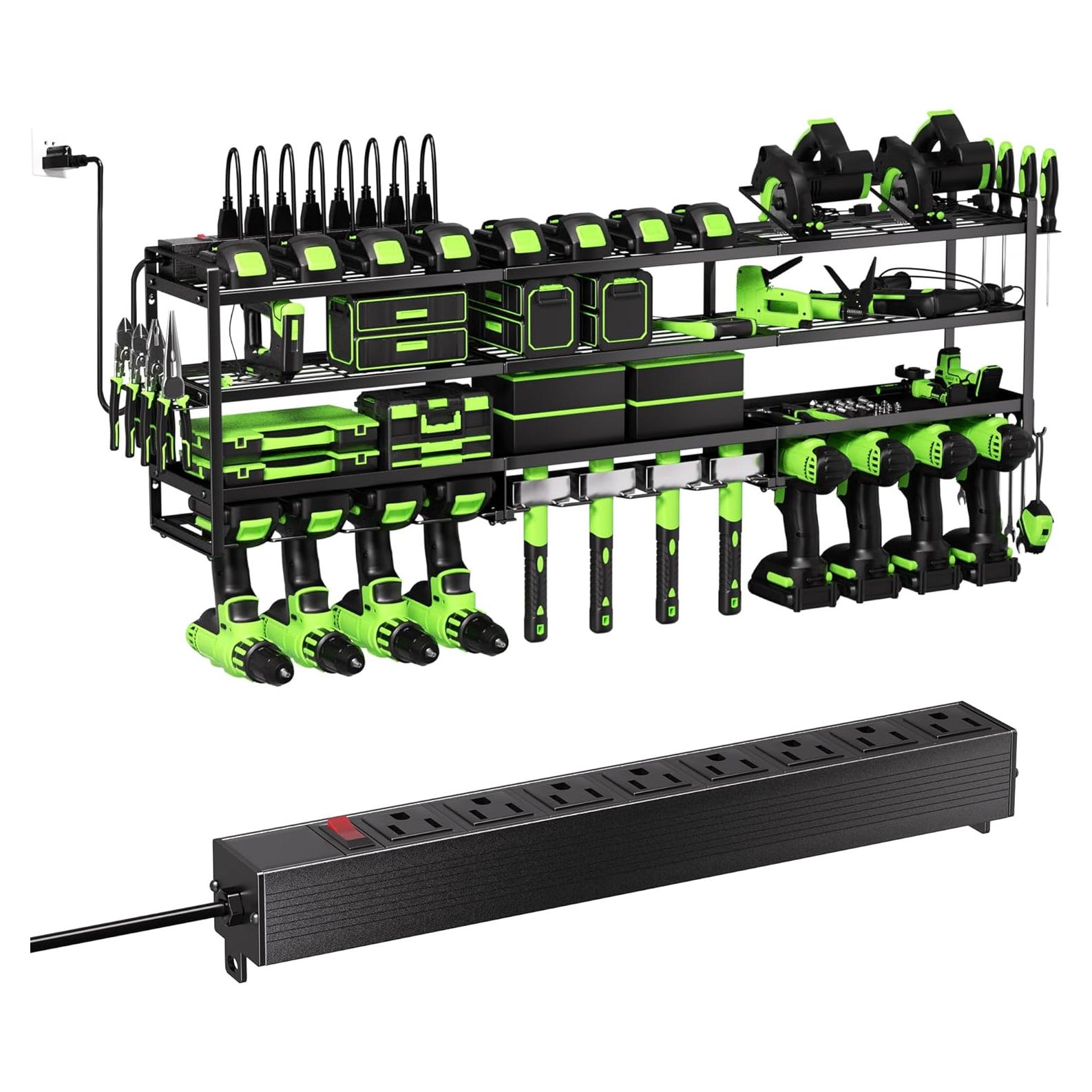 Organizador de Herramientas Eléctricas YFFSRJDJ Montado en Pared 12 Taladros