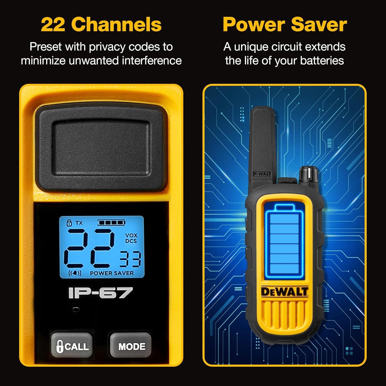 Walkie Talkies DEWALT DXFRS300 4 Unidades Impermeables