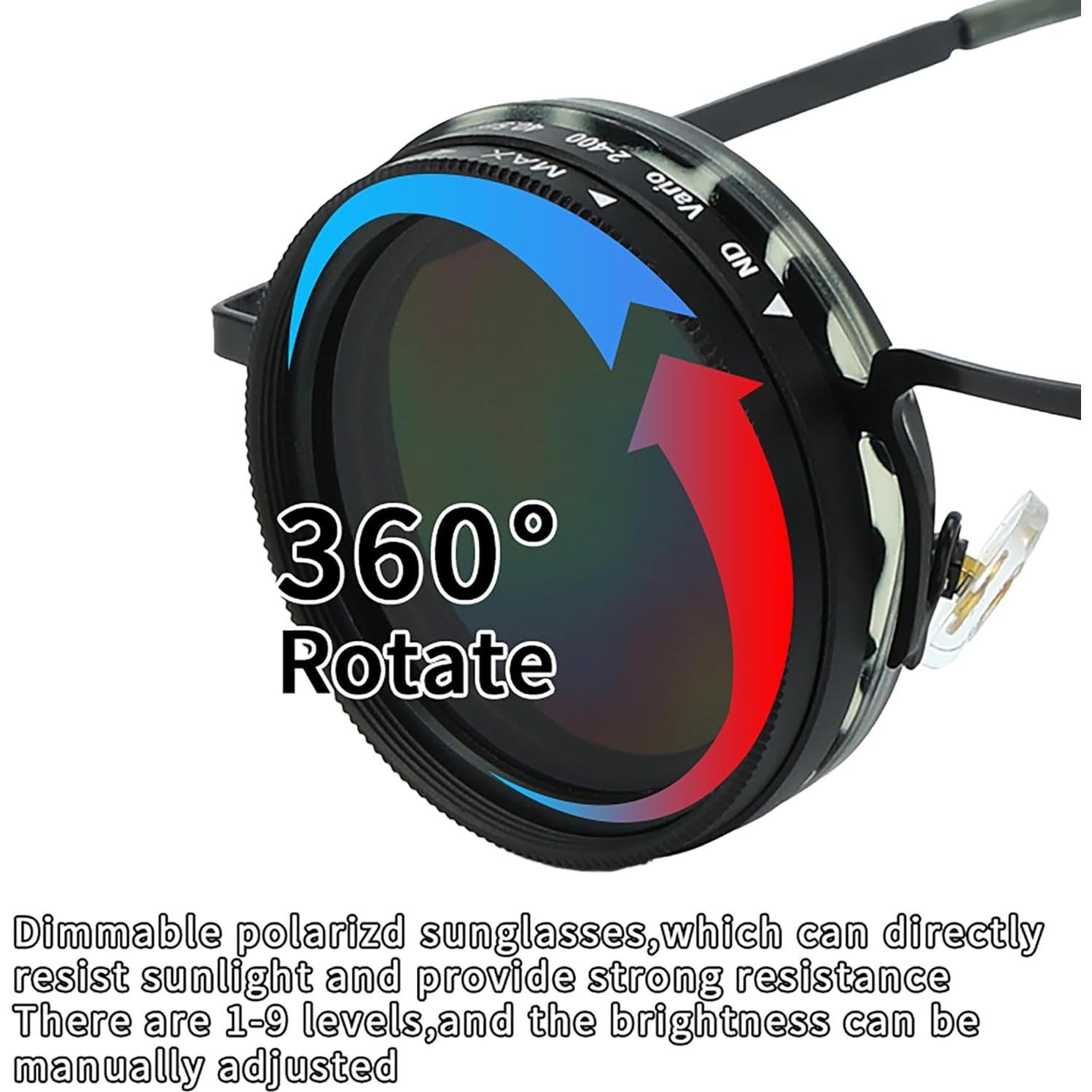 Gafas de sol polarizadas ajustables ND-400 para hombres y mujeres