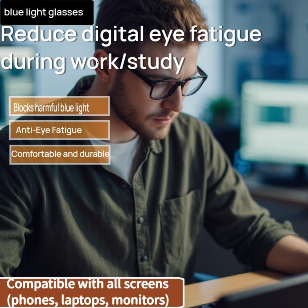 Gafas Anti Luz Azul BOSSWIN Cuadradas 99% Filtrado Claro