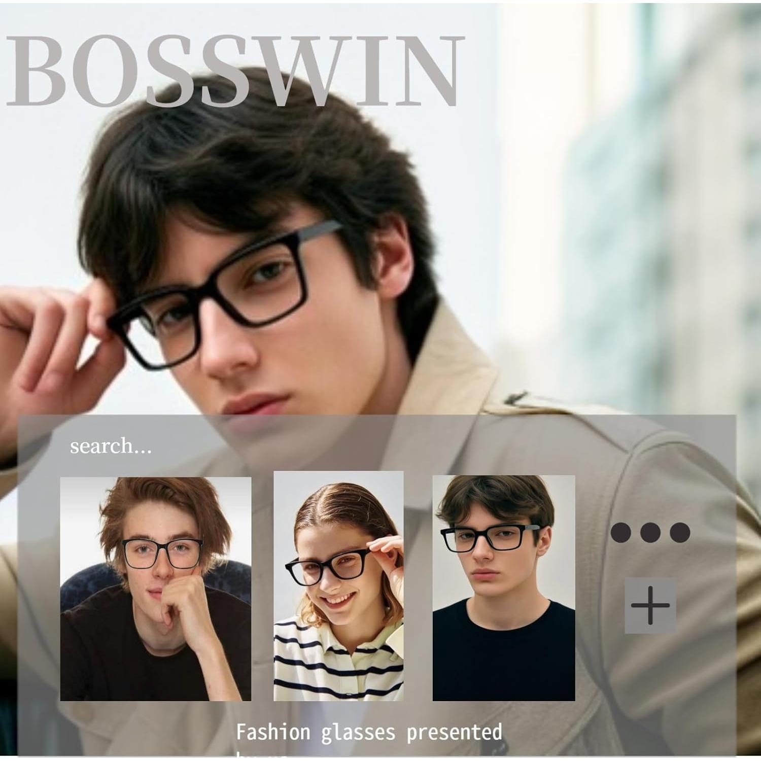 Gafas Anti Luz Azul BOSSWIN Cuadradas 99% Filtrado Claro