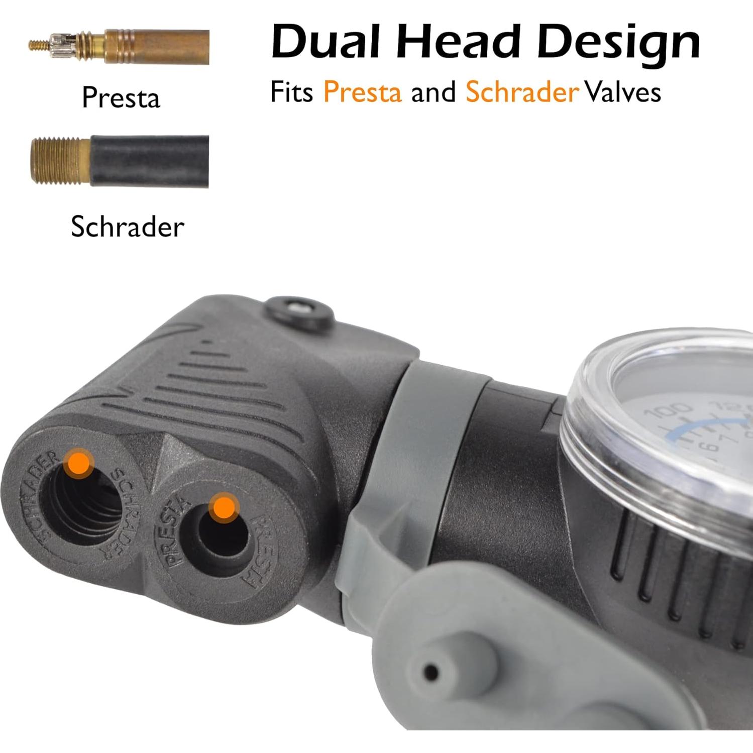 Bomba de Bicicleta Mini Lumintrail con Manómetro y Aguja