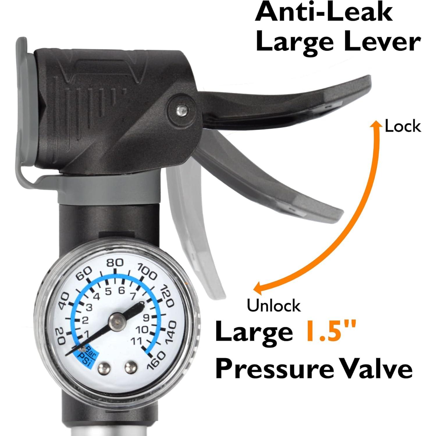 Bomba de Bicicleta Mini Lumintrail con Manómetro y Aguja