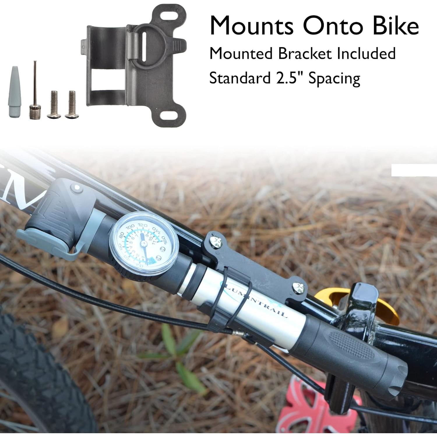 Bomba de Bicicleta Mini Lumintrail con Manómetro y Aguja