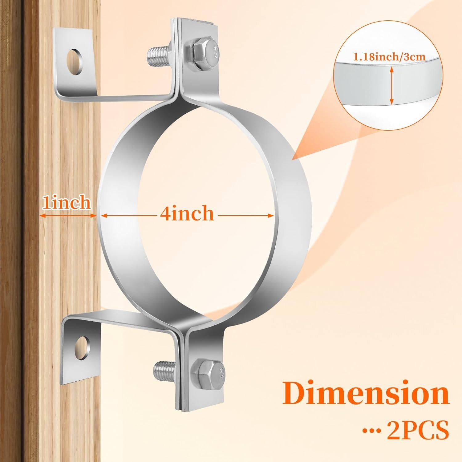 2 Piezas Correa de Tubo de Ventilación 4" Mineye Ajustable