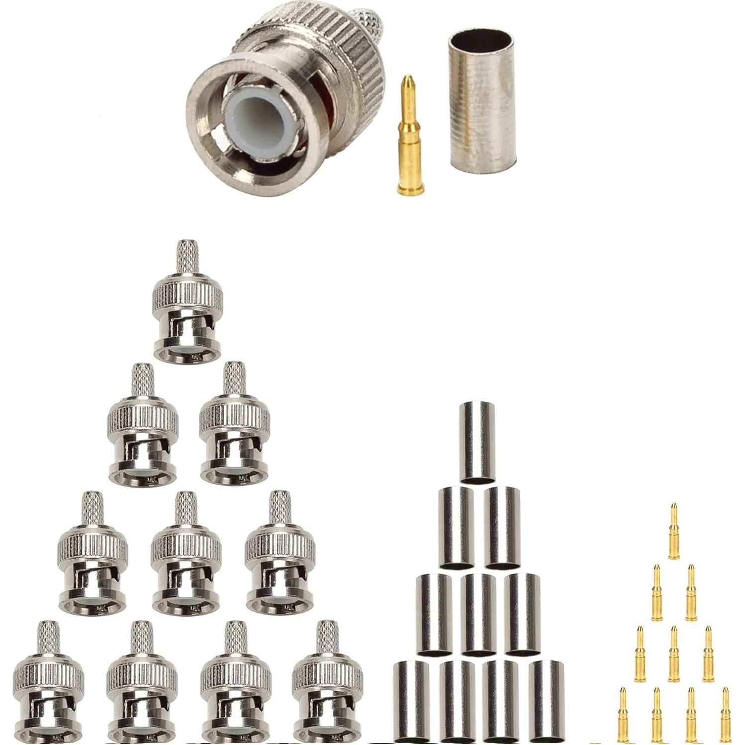 Conector BNC RG58 + Herramienta Crimpado TLS.eagle 10 Pcs