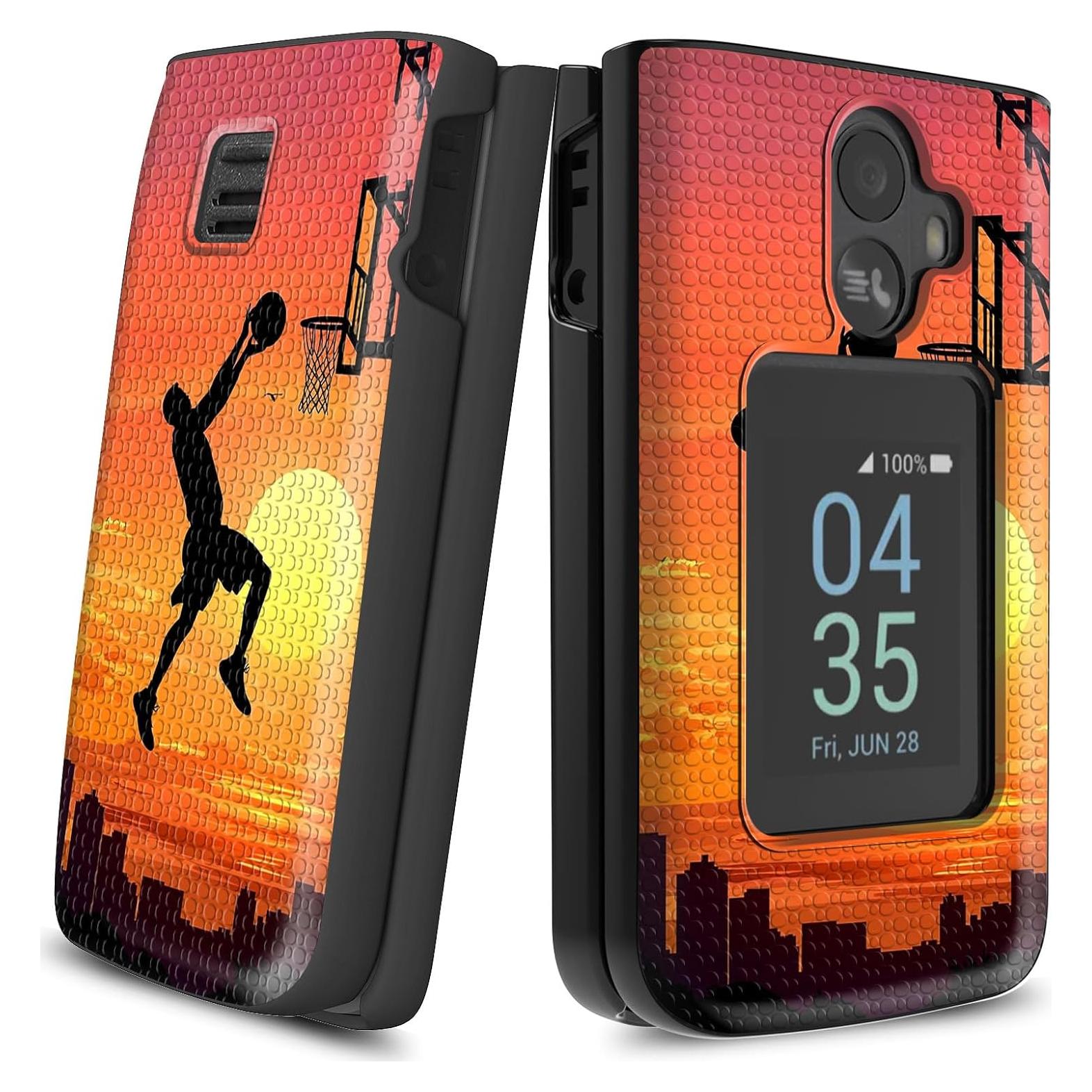 Funda Doble Capa Qindaiwen para TCL Flip 3 T435 2024 - Jugador de Baloncesto
