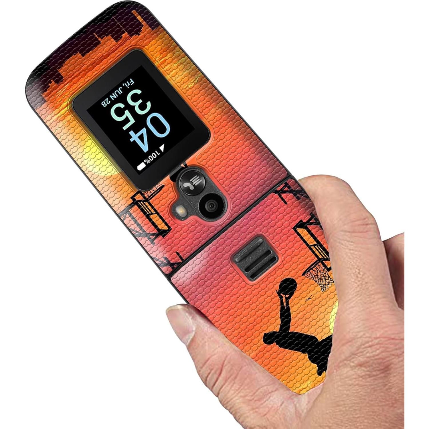 Funda Doble Capa Qindaiwen para TCL Flip 3 T435 2024 - Jugador de Baloncesto