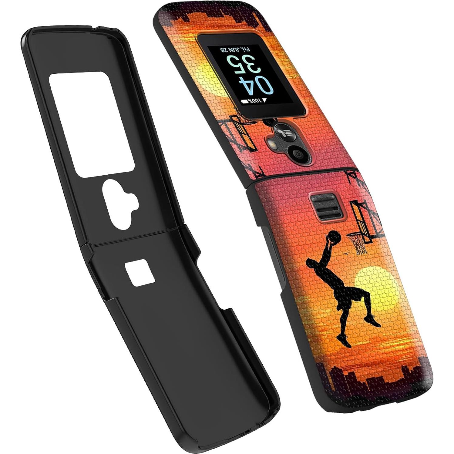 Funda Doble Capa Qindaiwen para TCL Flip 3 T435 2024 - Jugador de Baloncesto