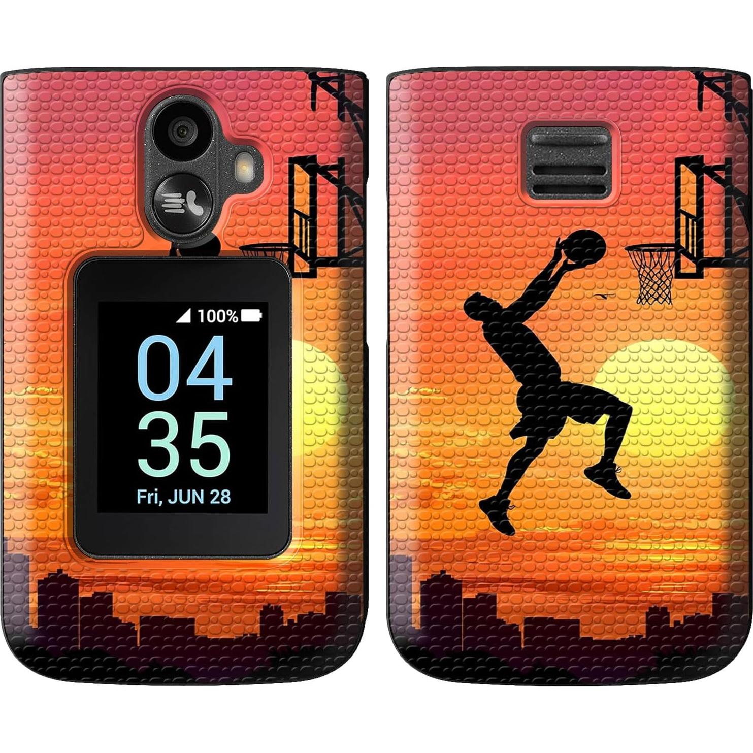 Funda Doble Capa Qindaiwen para TCL Flip 3 T435 2024 - Jugador de Baloncesto