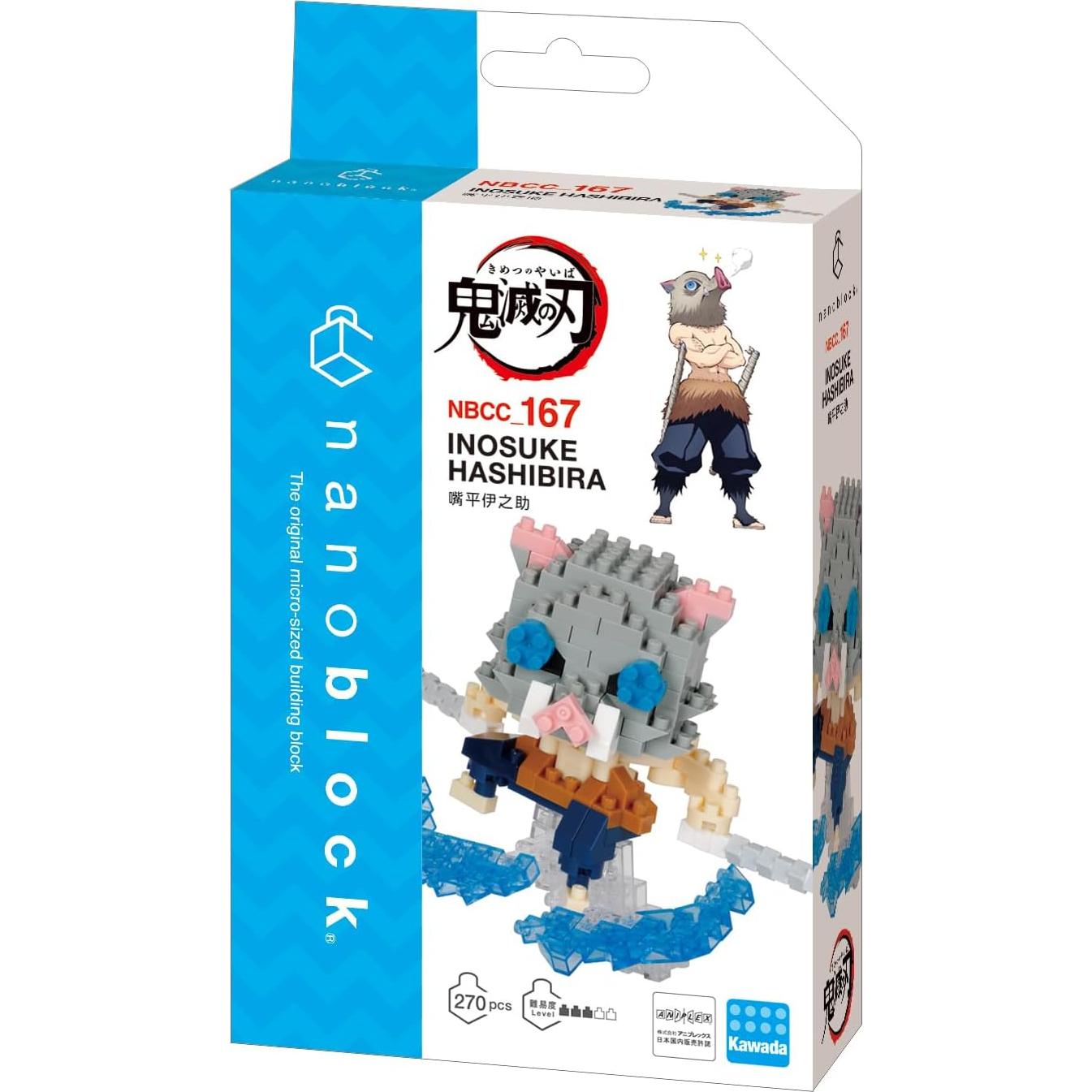 Nanoblock Inosuke Hashibira Demon Slayer 270 Piezas 7.2 cm