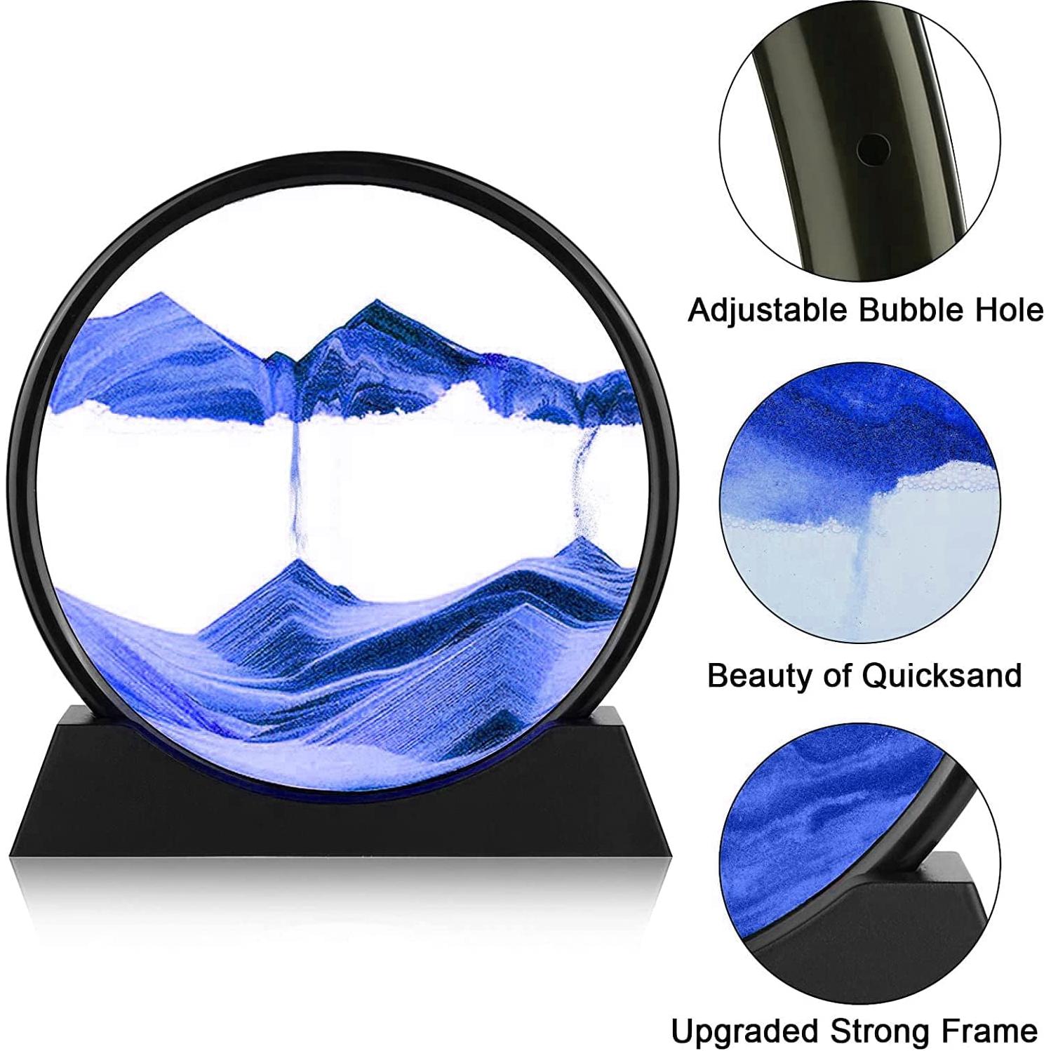 Arte de Arena Dinámica Rysnwsu 3D Redondo 17,78 cm Azul